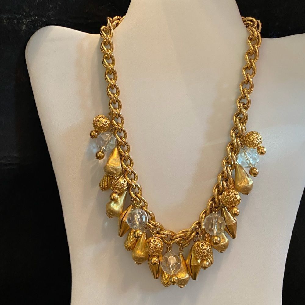 Gorgeous ALFRED SUNG gold statement necklace